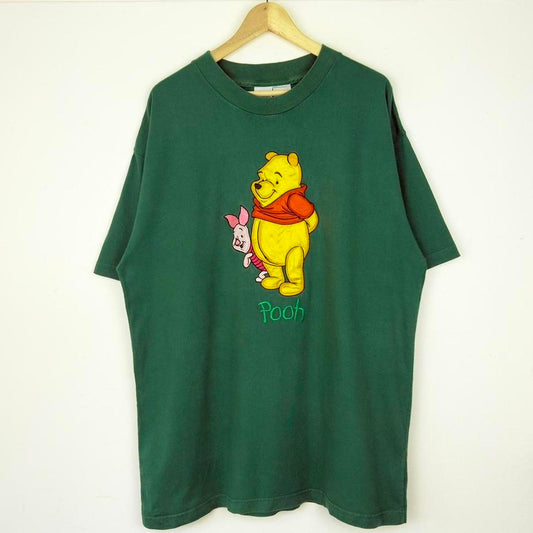 Vintage Pooh & Piglet Embroidered Disney Store 90s T Shirt (XL)