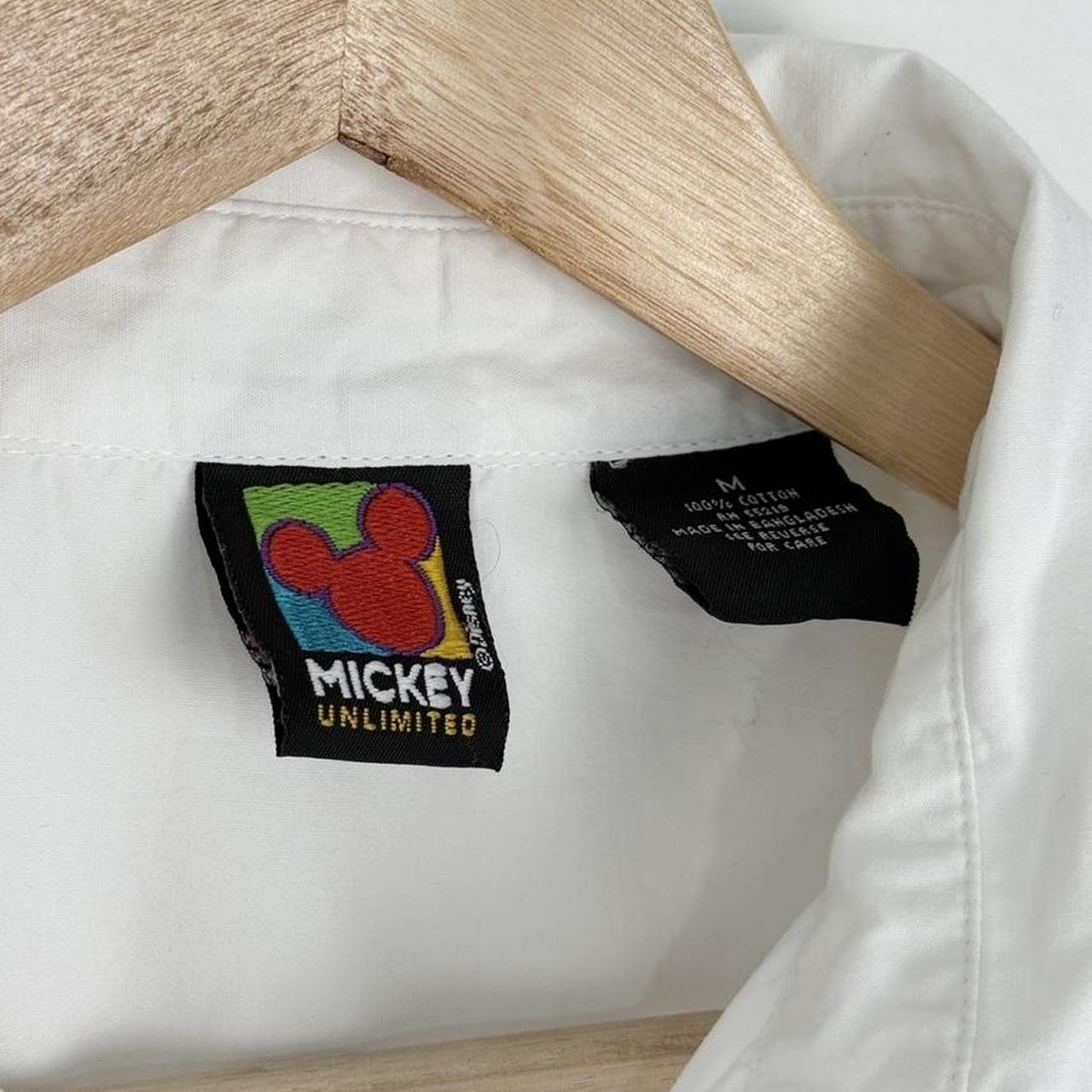 Vintage Painting Mickey Embroidered Mickey Unlimited 90s Short Sleeve Shirt (M)