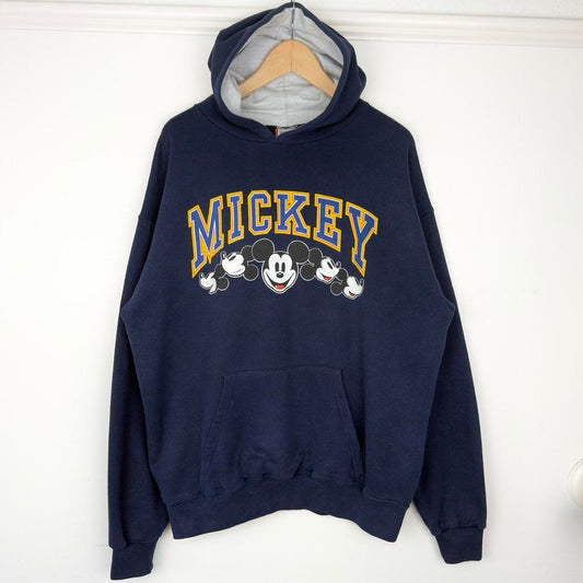 Vintage Mickey Mouse Spell Out 90s Hoodie (L)