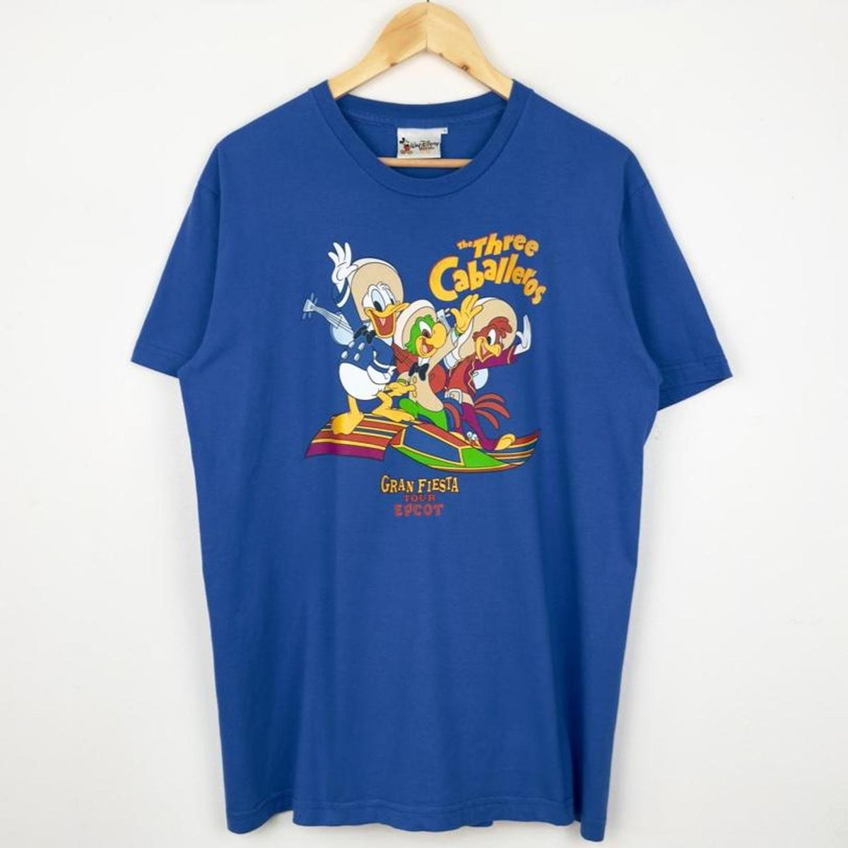 Disney The Three Caballeros Gran Fiesta Tour Epcot Blue 2007 T Shirt (L)