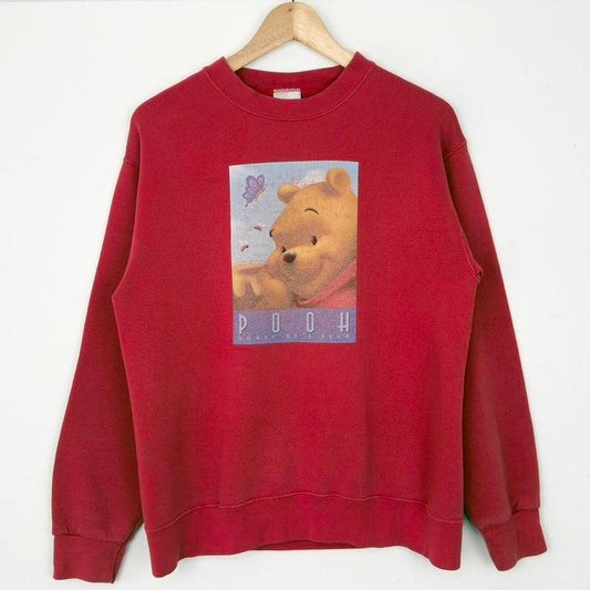 Vintage Pooh Honey of a Bear Disney Store Red 00s Sweatshirt (S)