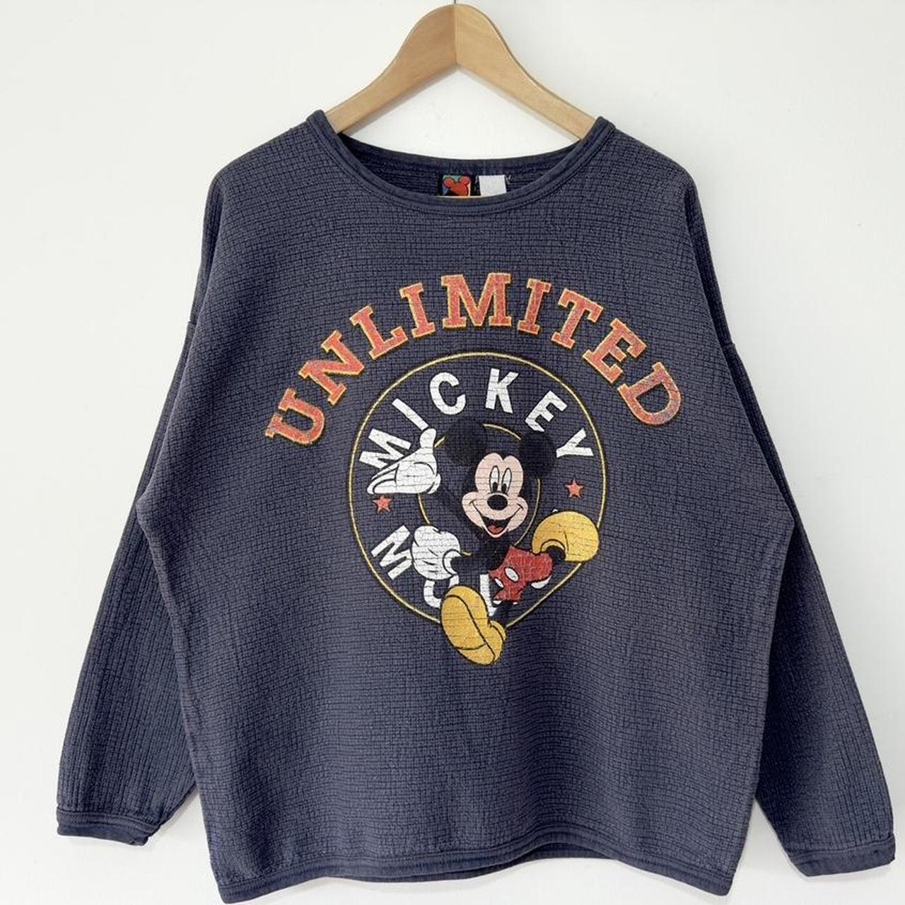 Vintage Mickey Unlimited 90s Waffle Sweatshirt (M)