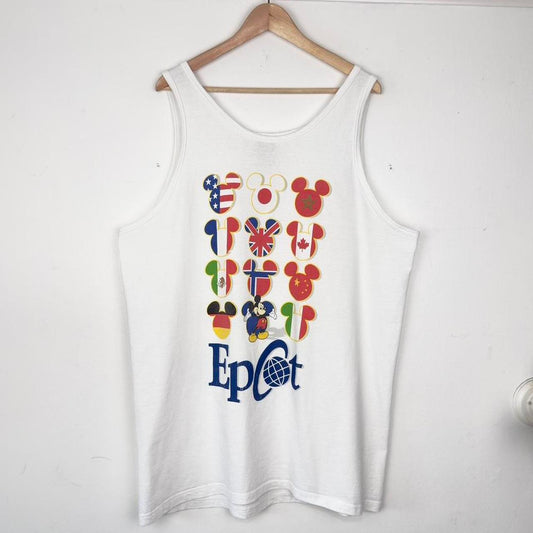 Vintage Epcot Mickey Flags 90s Tank Vest Top (XL)