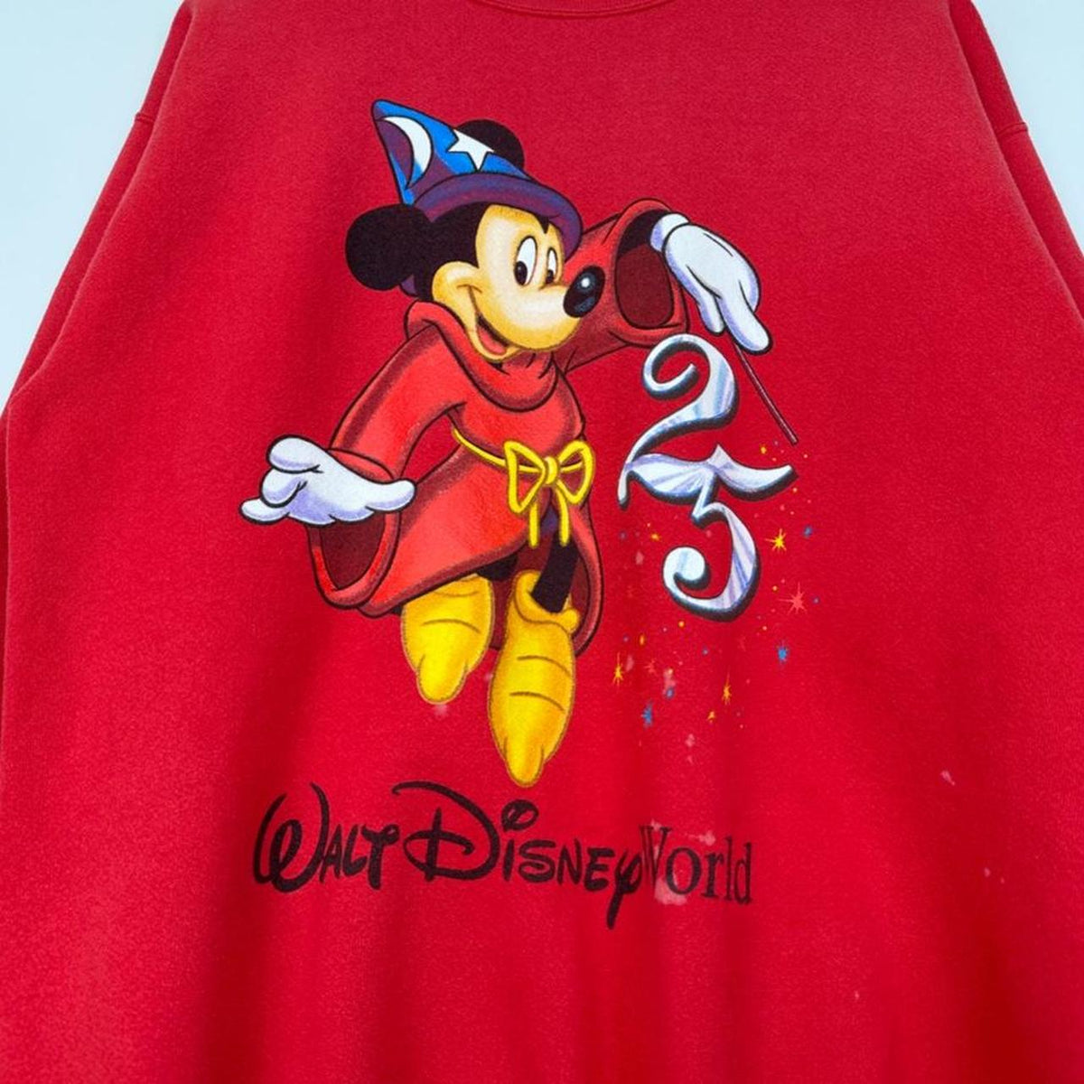 Vintage 90s Walt Disney World 25th Anniversary Red Sweatshirt (M)