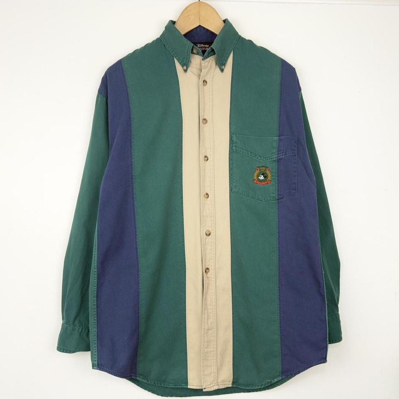 Vintage Mickey Mouse Embroidered Striped 90s Shirt (S)