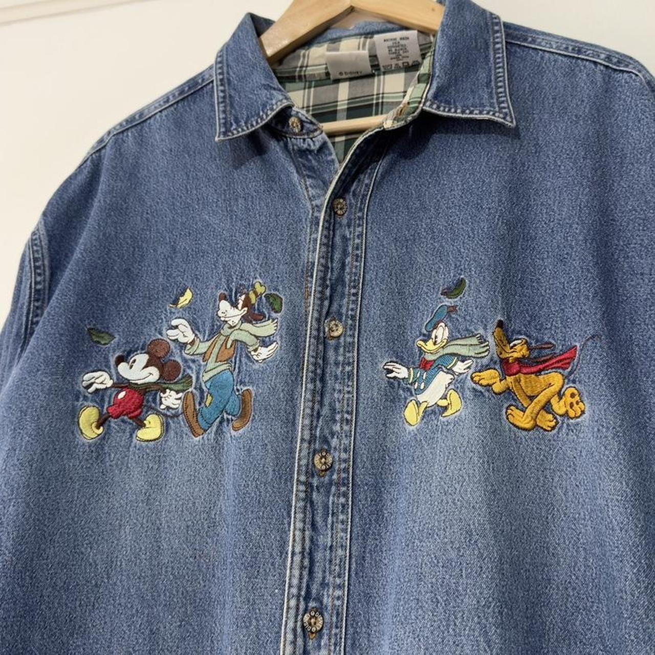 Vintage Mickey & Friends Embroidered 90s Denim Shirt (L)