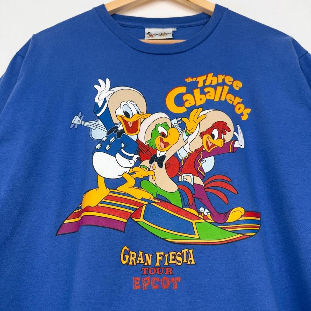 Disney The Three Caballeros Gran Fiesta Tour Epcot Blue 2007 T Shirt (L)