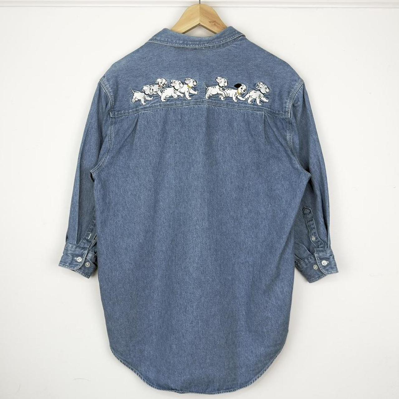 Vintage 90s 101 Dalmatians Embroidered The Disney Catalog Blue Denim Shirt (S)
