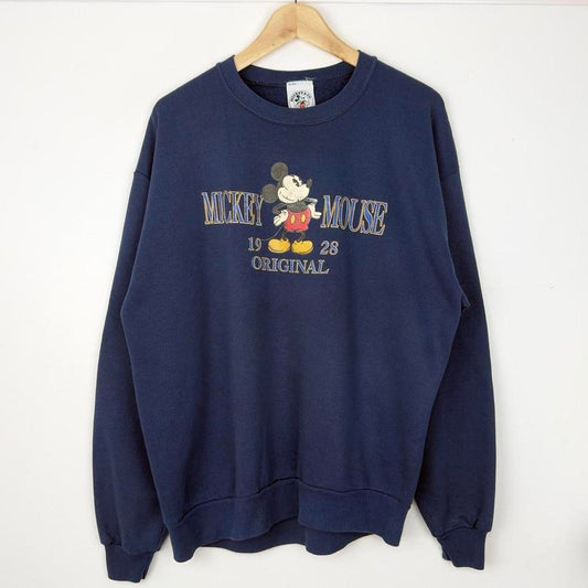 Vintage Mickey Mouse 90s Navy Sweatshirt (L)