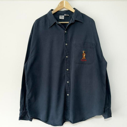 Vintage Tigger Embroidered Disney Store 90s Button Shirt (XL)