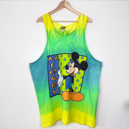 Vintage Mickey Mouse Tie Dye 90s Vest Tank Top (One Size Fits All)