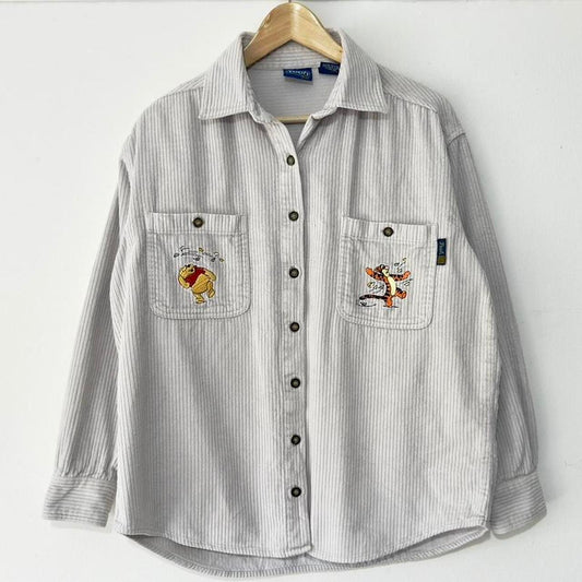 Vintage Winnie The Pooh & Tigger Embroidered Corduroy 90s Shirt (S)