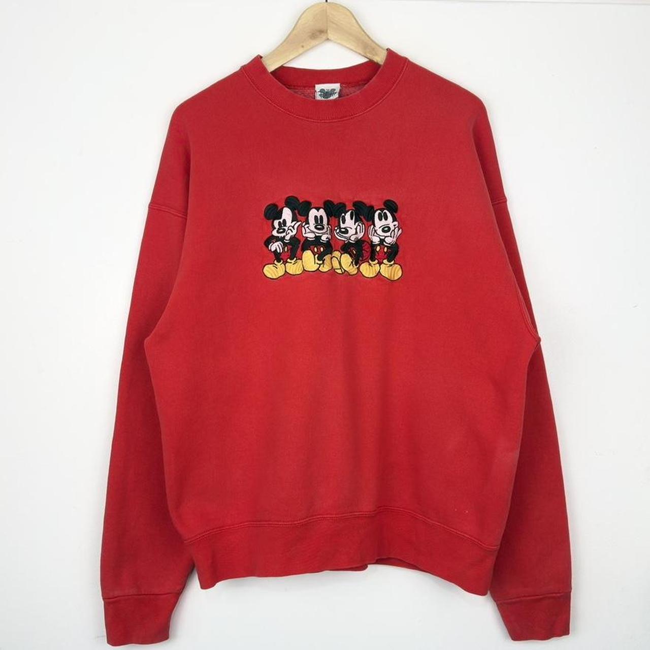 Vintage Mickey Mouse Sitting Embroidered 90s Sweatshirt (L/XL)