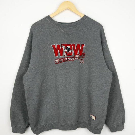 Vintage 00s Walt Disney World Embroidered Grey Sweatshirt (M)