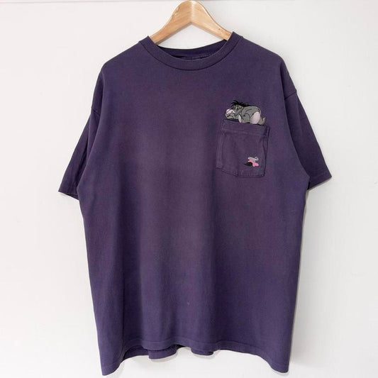 Vintage Eeyore Embroidered Disney Store 90s Pocket T Shirt (L)