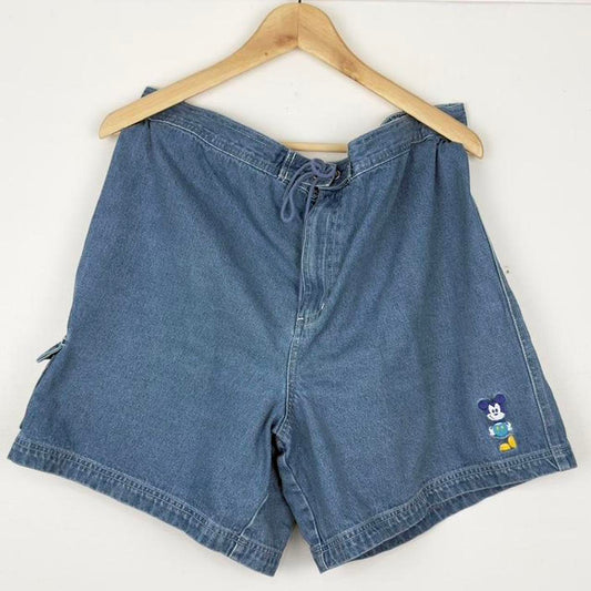 Vintage Mickey Mouse Embroidered Disney Store 00s Denim Shorts (XL)