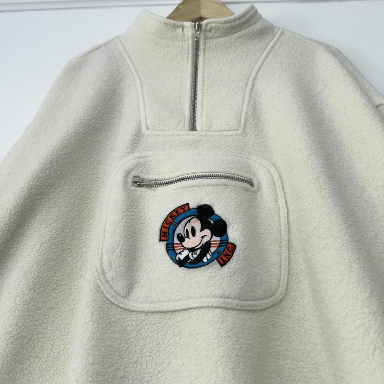Vintage Mickey Mouse Cream Fleece 90s Quarter Zip  (XL)