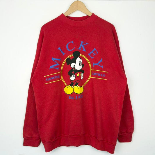 Vintage Mickey Mouse Spell Out 90s Sweatshirt (L)