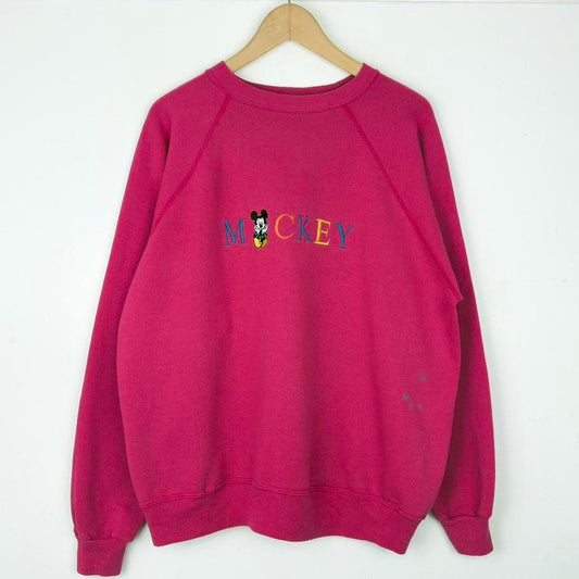 Vintage Mickey Mouse Spell Out 90s Sweatshirt (L)