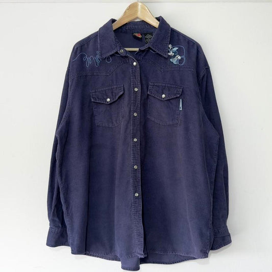 Vintage Mickey Mouse Cowboy Corduroy 90s Shirt (XL)