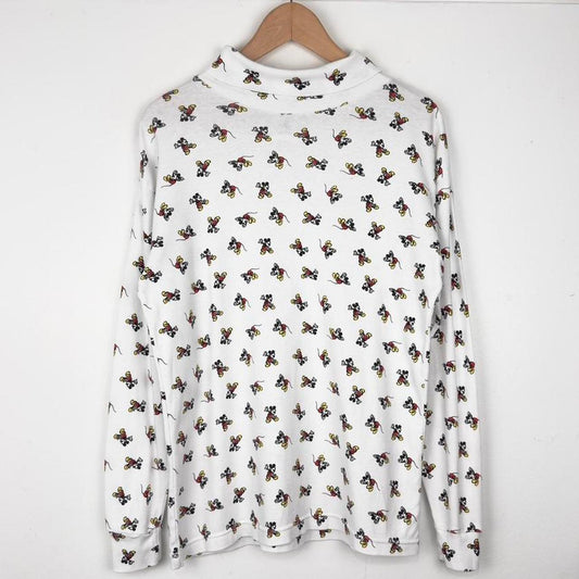 Vintage Mickey Mouse 90s Roll Neck Long Sleeve (M)
