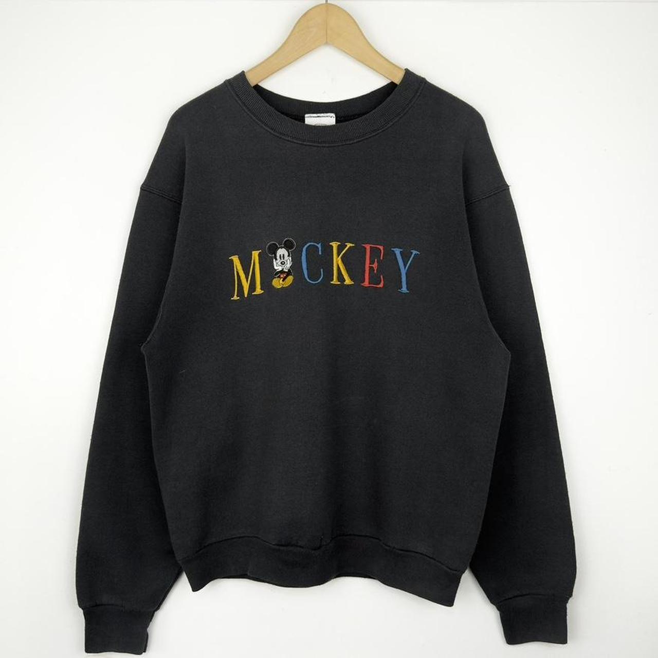 Vintage Mickey Embroidered Spell Out 90s Sweatshirt (M)