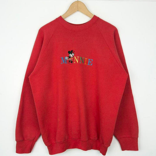 Vintage Minnie Mouse Spell Out Embroidered 90s Sweatshirt (L)