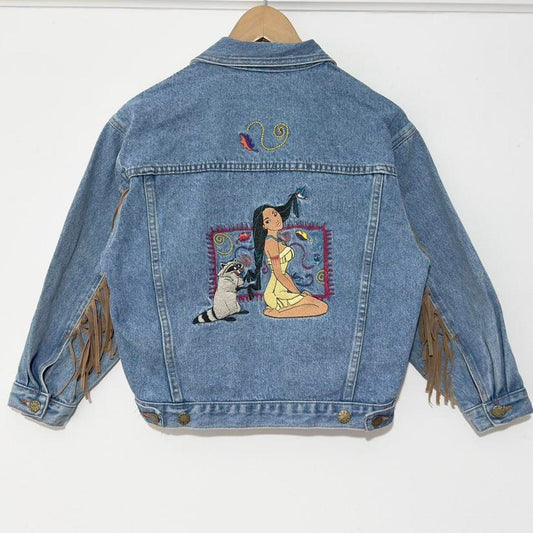 Vintage Disney Pocahontas 90s Denim Jacket (Youth L)
