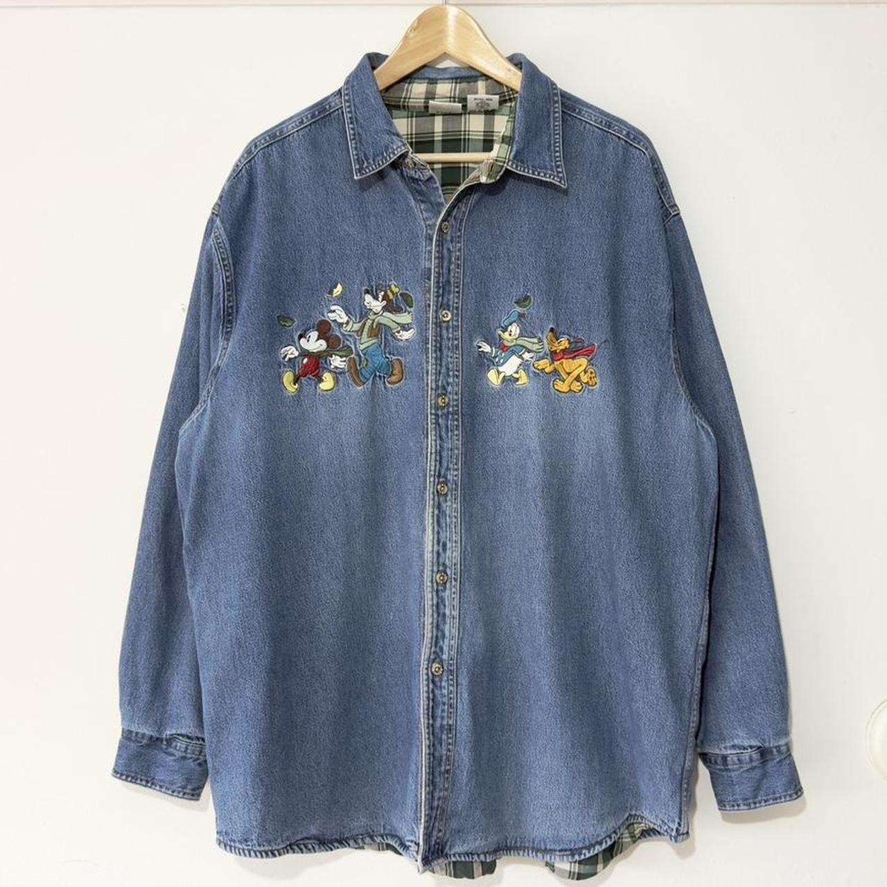 Vintage Mickey & Friends Embroidered 90s Denim Shirt (L)
