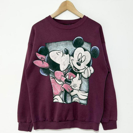 Vintage Mickey & Minnie Kissing 90s Sweatshirt (M)