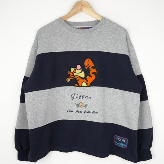 Vintage Tigger 100 Hundred Acre Wood Striped Sweatshirt (M/L)