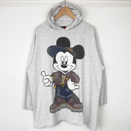 Vintage Mickey Mouse Hip Hop 90s Hoodie (L)