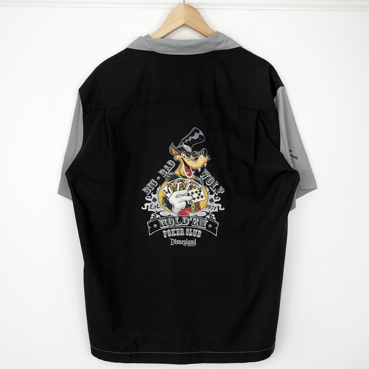 Vintage Disneyland Big Bad Wolf Poker Club 00s Button Up Shirt (M)