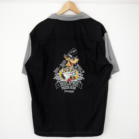 Vintage Disneyland Big Bad Wolf Poker Club 00s Button Up Shirt (M)