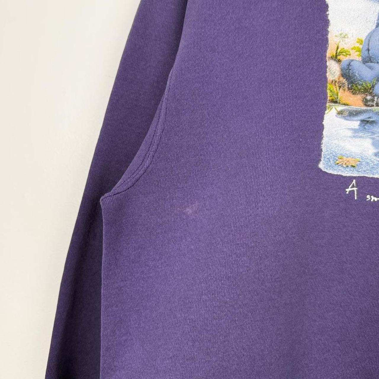 Vintage 00s Eeyore Smile Frown Upside Down Disney Purple Sweatshirt (M)