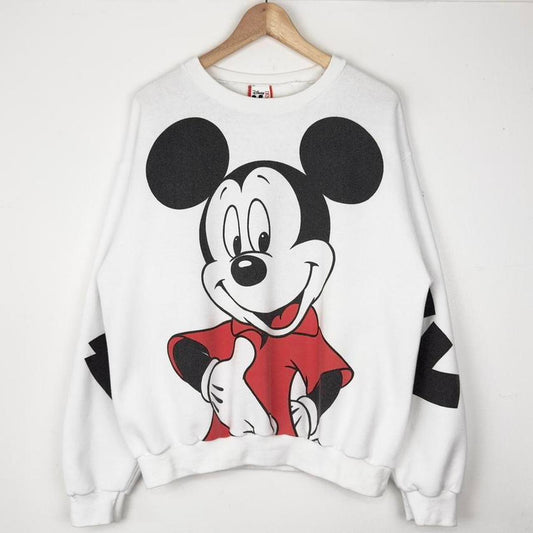 Vintage Mickey Mouse Spell Out Arms 90s Sweatshirt (L)