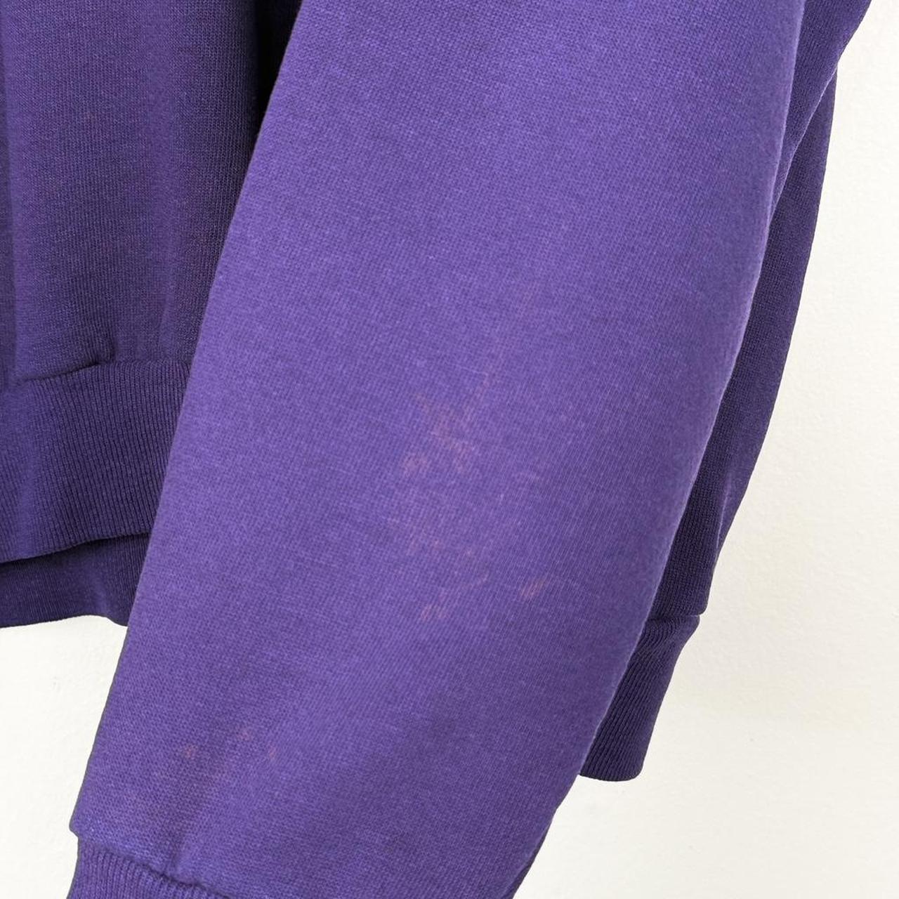 Vintage 90s Mickey Mouse Embroidered Distressed Purple Sweatshirt (L)