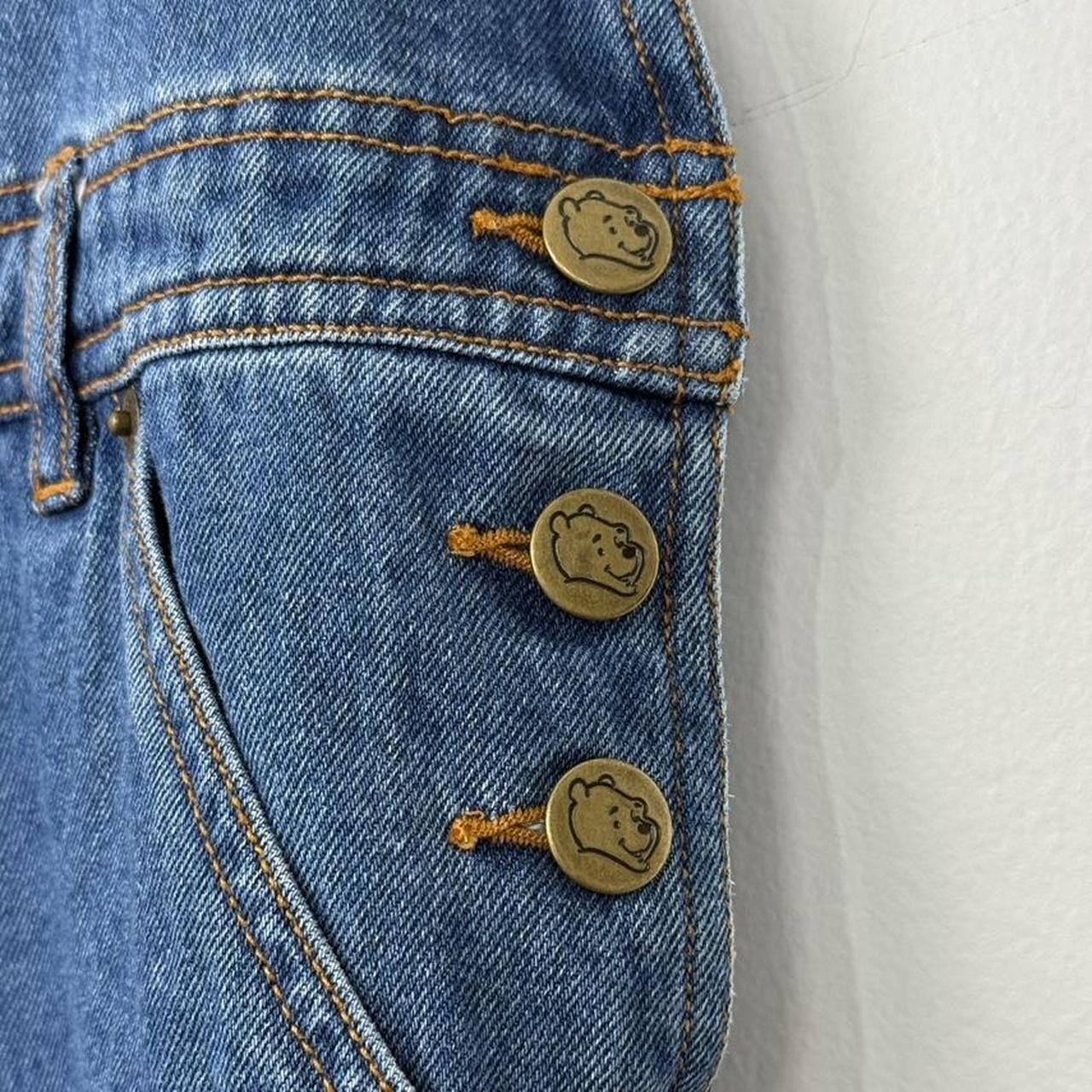 Vintage 90s Pooh & Friends World Travellers Embroidered Blue Denim Dungarees (L)