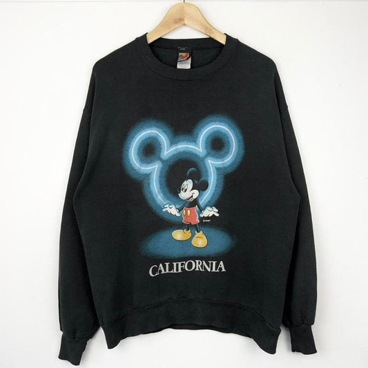 Vintage 90s Mickey Mouse California Black Sweatshirt (M)