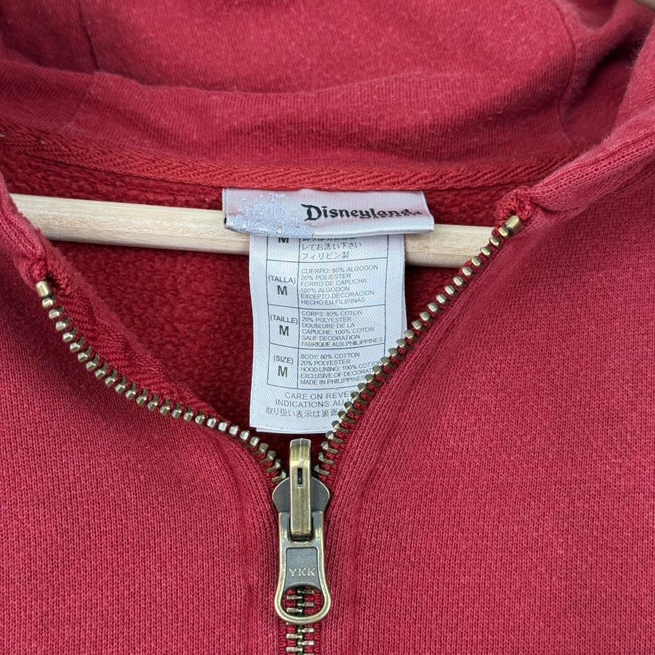 Disneyland Mickey Mouse Embroidered Red 00s Quarter Zip Hoodie (M)