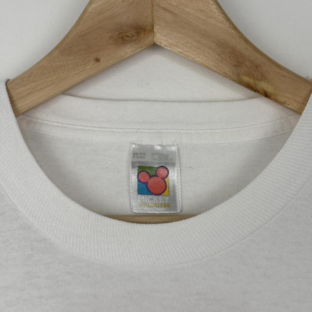 Vintage 90s Mickey Mouse Painting Flowers White T Shirt (L/XL)