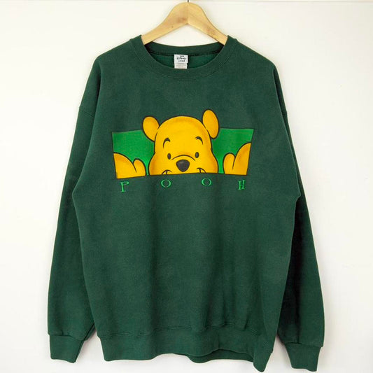 Vintage 90s Winnie the Pooh Peek Disney Store Green Sweatshirt (L)