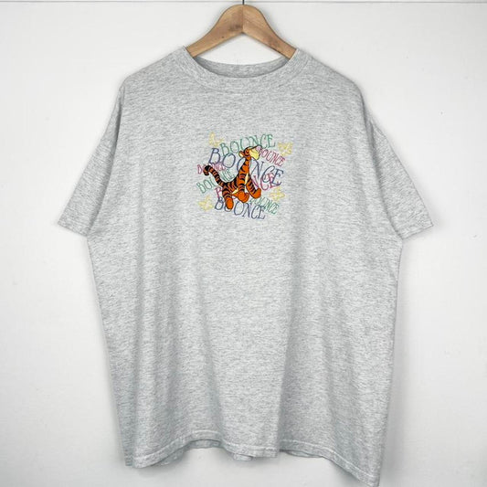 Vintage 90s Tigger Bounce Embroidered Grey T Shirt (L/XL)