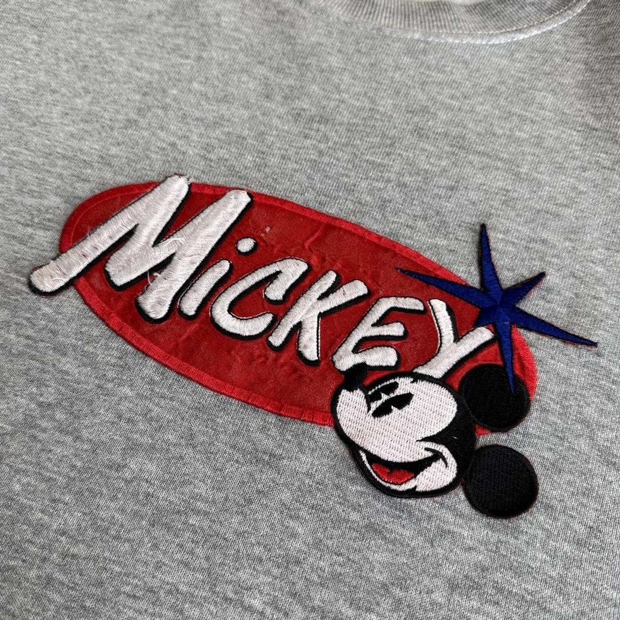 Vintage 90s Mickey & Co Patch Grey Sweatshirt (XL)