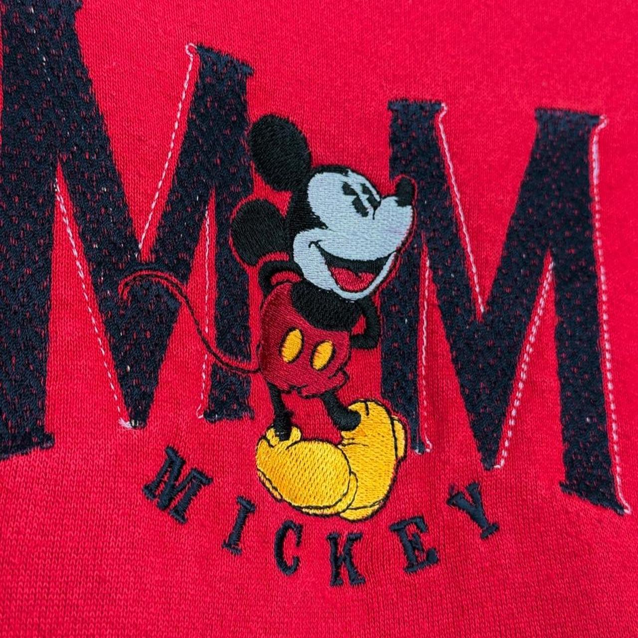 Vintage 90s Mickey Mouse Embroidered Red Sweatshirt (L/XL)