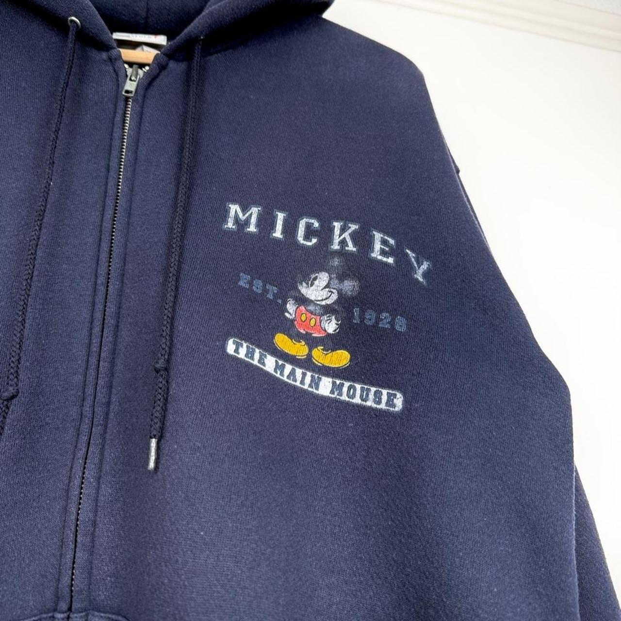 Vintage 00s Mickey The Main Mouse Disney Store Navy Blue Hoodie (L)