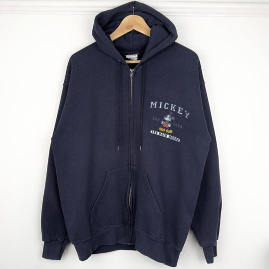 Vintage 00s Mickey The Main Mouse Disney Store Navy Blue Hoodie (L)