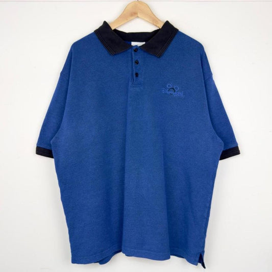 Vintage 00s Disneyland Resort Embroidered Blue Polo Shirt (XXL)