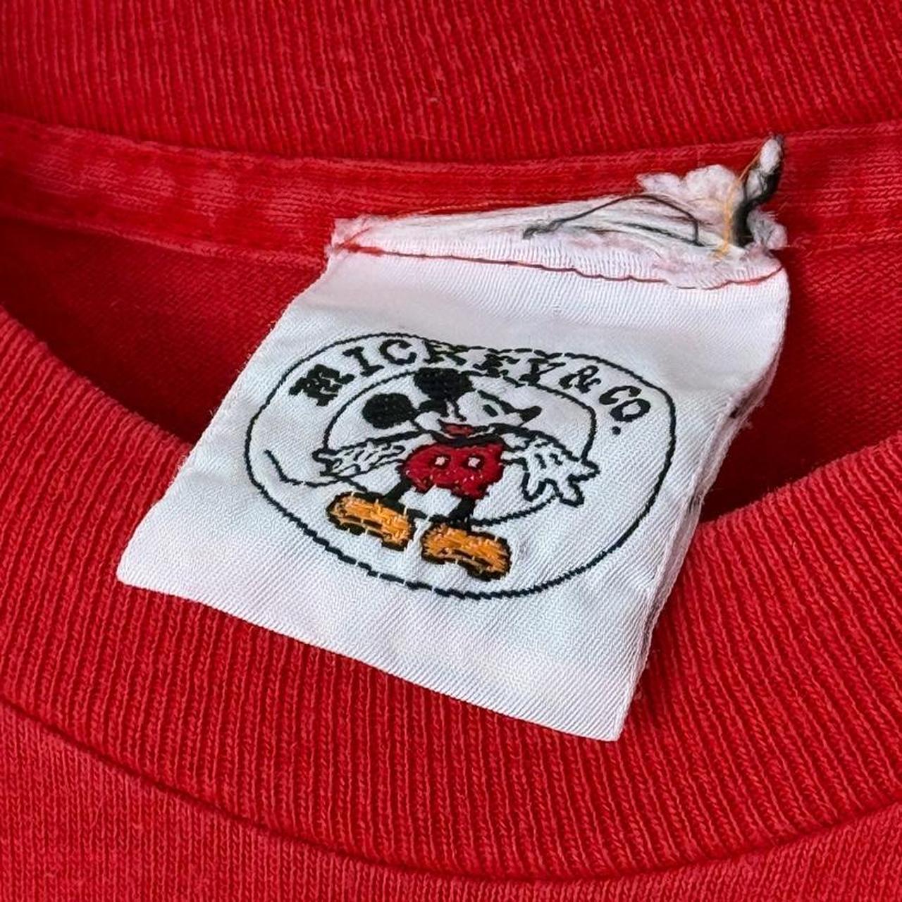 Vintage 90s Mickey Mouse Shadow Red T Shirt (L/XL)