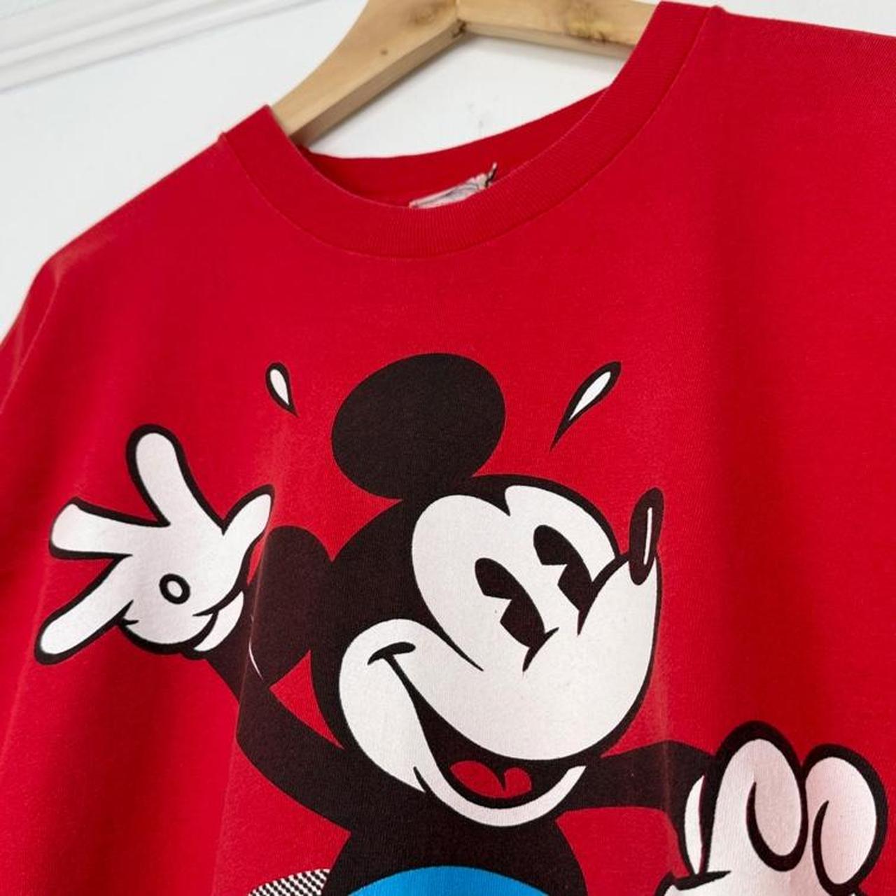 Vintage 90s Mickey Mouse Shadow Red T Shirt (L/XL)